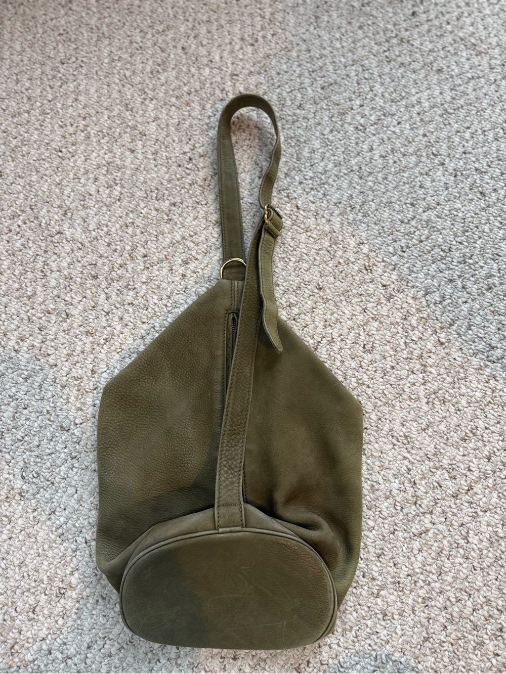 RARE Vintage 90s Coach Sonoma Flat Pack Sling Bag 4944 USA Made Sage Nubuck - Picture 9 of 9